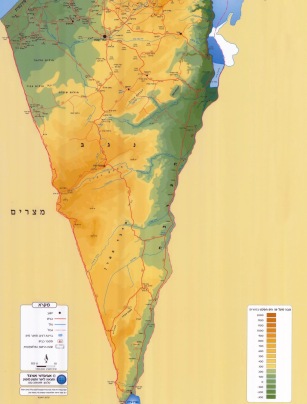 מפת ישראל דרום